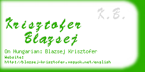 krisztofer blazsej business card